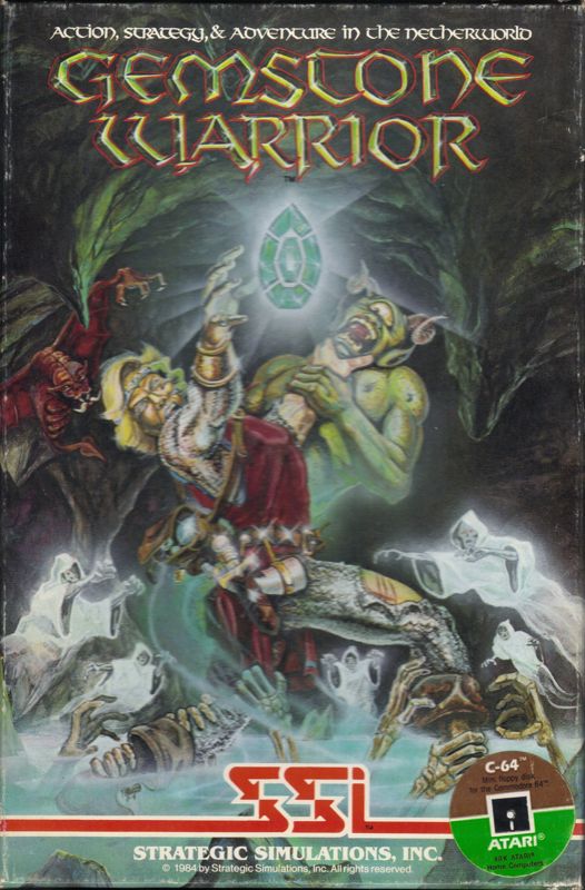 Gemstone Warrior box art for Commodore 64